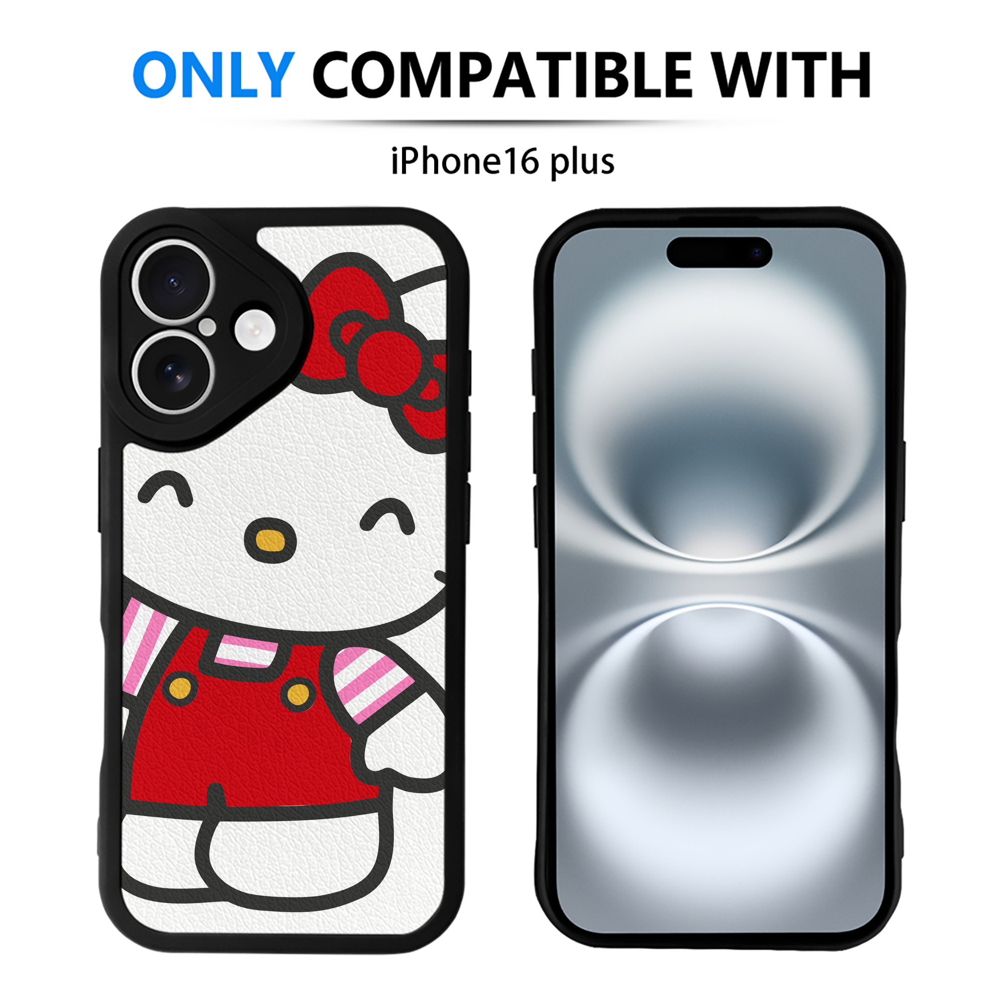 （画像用） Hello Kitty ハローキティ 【iPhone 16シリーズ対応】シリコンスマホケース（レザー調） 材質：シリコン